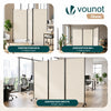 Paravent interieur separateur avec roue 3 panneaux autoportant pliable 262x 30 x 180 cm Beige - vounat.shop