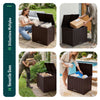 Coffre de Rangement Exterieur 126L en PP avec Système de Verrouillage 56x44x53CM Marron - vounat.shop