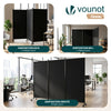 Paravent interieur separateur avec roue 3 panneaux autoportant pliable 262x 30 x 180 cm Anthracite - vounat.shop