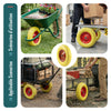 Lot de 4 Roue increvable 4.80/4.00-8 en PU pour brouette diable alesage 20mm 392x92 mm Jaune - vounat.shop