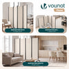 Paravent interieur separateur avec roue 4 panneaux autoportant pliable 228x 30 x 171 cm Beige - vounat.shop