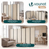 Paravent interieur separateur avec roue 6 panneaux autoportant pliable 340 x 30 x 171 cm Beige - vounat.shop