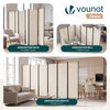 Paravent interieur separateur 6 panneaux autoportant pliable 340 x 30 x 164 cm Beige - vounat.shop