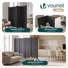 Paravent interieur separateur avec roue 4 panneaux autoportant pliable 228x 30 x 171 cm Anthracite - vounat.shop
