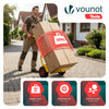 Diable pliant chariot de transport avec roue pneumatique charge 200kg jaune - vounat.shop