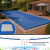 Bache piscine rectangulaire double couche en Polyethylene 160 gr/m2 avec filet ecoulement 4x7m Bleue - vounat.shop