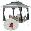Tonnelle de jardin exterieure pliable avec moustiquaire Pop up 3.6x3.6m gris - vounat.shop