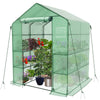 Serre de jardin avec etageres et bache PE renforcee 135g/m2 143x143x195cm Vert - vounat.shop