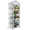 Serre de jardin avec etageres et bache PE renforcee 135gr/m2 69x49x193cm blanc - vounat.shop