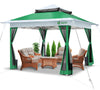 Tonnelle de jardin exterieure pliable avec moustiquaire 3.6x3.6m vert - vounat.shop