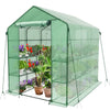 Serre de jardin avec etageres et bache PE renforcee 135g/m2 143x215x195cm Vert - vounat.shop