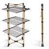 Sechoir a linge etendoir tour pliable 3 niveaux 69x69x136 cm style bois noir - vounat.shop