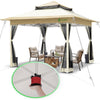 Tonnelle de jardin exterieure pliable avec moustiquaire Pop up 3.6x3.6m beige - vounat.shop