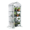 Serre de jardin avec etageres et bache PE renforcee 135gr/m2 69x49x160cm blanc - vounat.shop