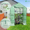 Serre de jardin avec etageres et bache PE renforcee 135g/m2 143x143x195cm Vert - vounat.shop