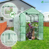 Serre de jardin avec etageres et bache PE renforcee 135g/m2 143x215x195cm Vert - vounat.shop
