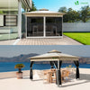 Tonnelle de jardin exterieure pliable avec moustiquaire Pop up 3.6x3.6m beige - vounat.shop