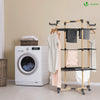 Sechoir a linge etendoir tour pliable 3 niveaux 69x69x136 cm style bois noir - vounat.shop