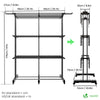 Sechoir a linge etendoir extensible et pliable grande capacite sechage 190x53x170cm Noir - vounat.shop