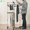 Sechoir a linge etendoir tour pliable 3 niveaux 69x69x136 cm style bois noir - vounat.shop