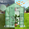 Serre de jardin avec etageres et bache PE renforcee 135g/m2 143x73x195cm Vert - vounat.shop