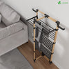 Sechoir a linge etendoir tour pliable 3 niveaux 69x69x136 cm style bois noir - vounat.shop