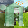 Serre de jardin avec etageres et bache PE renforcee 135g/m2 143x215x195cm Vert - vounat.shop