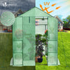 Serre de jardin avec etageres et bache PE renforcee 135g/m2 143x143x195cm Vert - vounat.shop