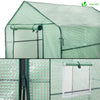 Serre de jardin avec etageres et bache PE renforcee 135g/m2 143x215x195cm Vert - vounat.shop