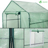 Serre de jardin avec etageres et bache PE renforcee 135g/m2 143x143x195cm Vert - vounat.shop