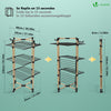 Sechoir a linge etendoir tour pliable 3 niveaux 69x69x136 cm style bois noir - vounat.shop