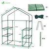 Serre de jardin avec etageres et bache PE renforcee 135g/m2 143x73x195cm Vert - vounat.shop