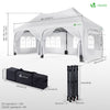Tonnelle de jardin 3x6m Pliable Barnum avec 6 parois amovibles Blanc - vounat.shop