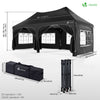 Tonnelle de jardin 3x6m Pliable Barnum avec 6 parois amovibles Noir - vounat.shop