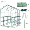 Serre de jardin avec etageres et bache PE renforcee 135g/m2 143x215x195cm Vert - vounat.shop