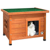 Maison pour Chat en bois avec toit bitumé autoportant et porte à lamelles PVC - vounat.shop