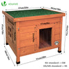 Maison pour Chat en bois avec toit bitumé autoportant et porte à lamelles PVC - vounat.shop