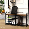 Porte manteau avec banc et etageres meuble entrée 185x85x33cm - vounat.shop