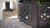 Brasero exterieur en metal avec grille, pare-etincelles tisonnier diametre 81cm noir