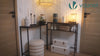 Console table style industriel en metal et MDF 75x24x75 cm Marron