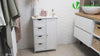 Meuble de salle de bain rangement 4 tiroirs 1 porte 82x55x30cm gris