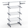 Sechoir a linge inox etendoir robuste ailes pliables 3 niveaux - vounat.shop