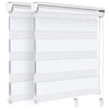 Lot de 2 Store enrouleur jour nuit double 100x150cm Blanc - vounat.shop