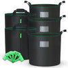 Lot de 5 sacs de plantation non tisse 20L avec poignee Noir - vounat.shop