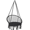 Fauteuil suspendu avec coussin rond noir - vounat.shop