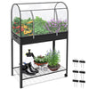 Potager sureleve avec bache PVC 80.5x130x43cm noir - vounat.shop
