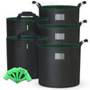 Lot 5 sacs de plantation non tisse 65L avec poignee Noir - vounat.shop