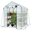 Serre de jardin avec etageres et bache PE renforcee 135g/m2 143x143x195cm - vounat.shop