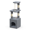 Arbre à Chat 88cm avec Corde Griffoir Plateforme Niche Gris - vounat.shop