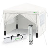 Tonnelle de Jardin 3x3m Pliable avec portes et fenêtres Blanc - vounat.shop